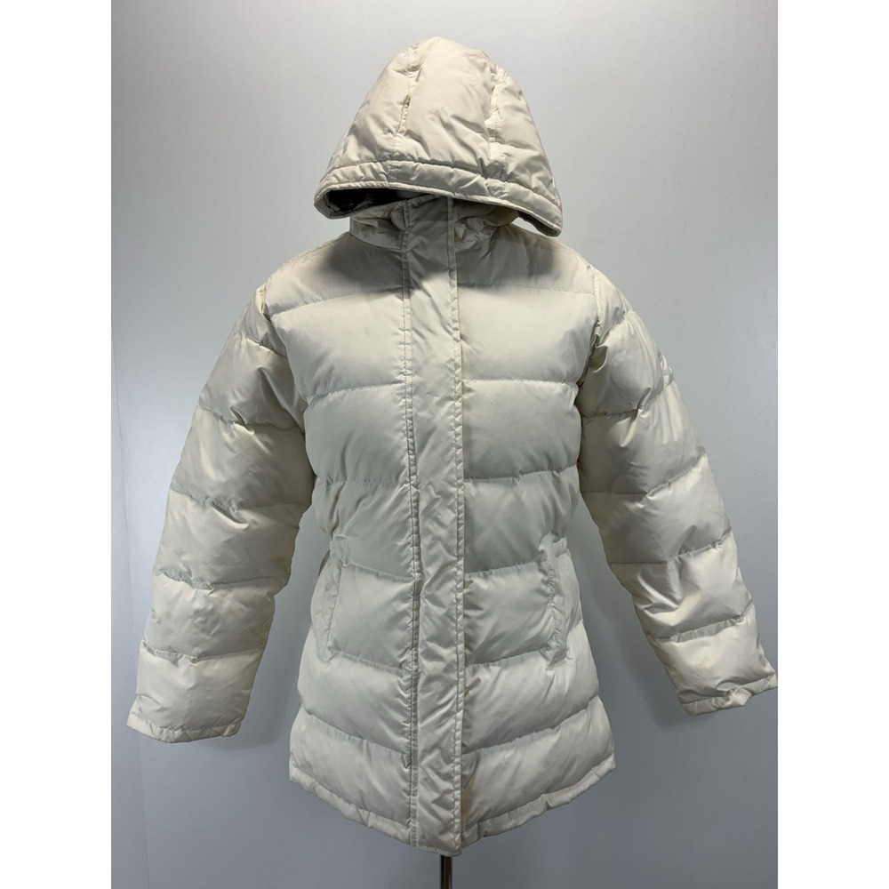 Vtg GAP Puffer Jacket Womens Small Hooded Down Insulated Winter Y2K Blue Tag